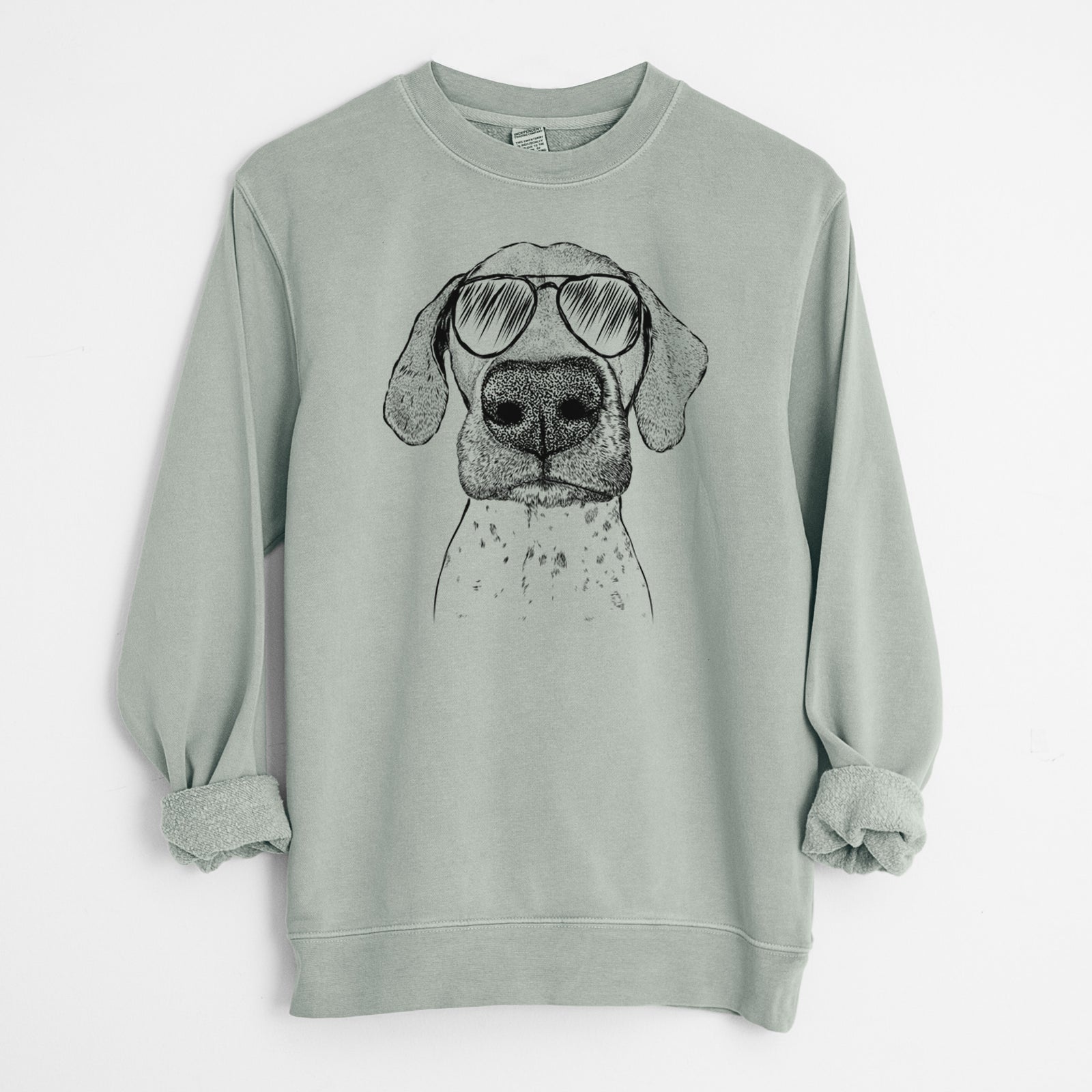 Aviator Leroy the German Shorthaired Pointer - Unisex Pigment Dyed Crew Sweatshirt