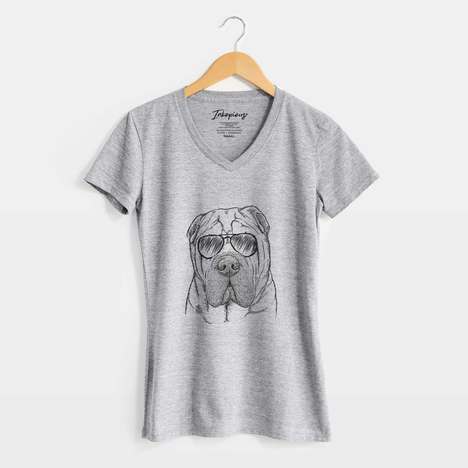 Aviator Lilly the Shar Pei - Women's V-neck Shirt