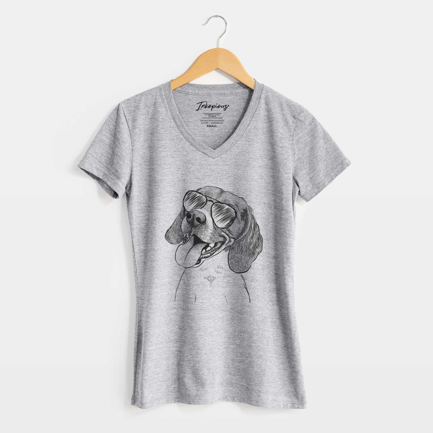 Aviator Little Bandit the Beagle - Women's V-neck Shirt