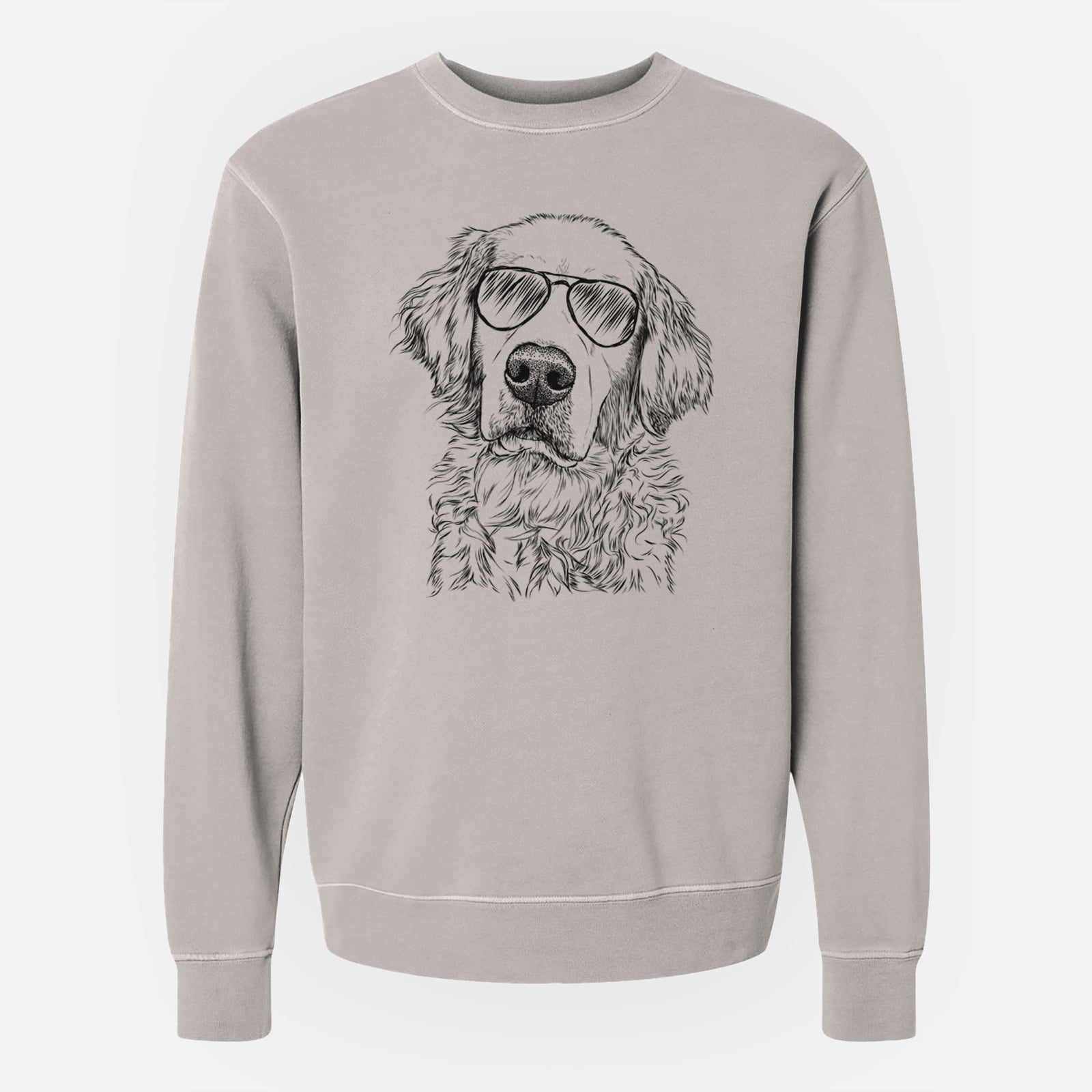 Aviator Loganator the Golden Retriever - Unisex Pigment Dyed Crew Sweatshirt