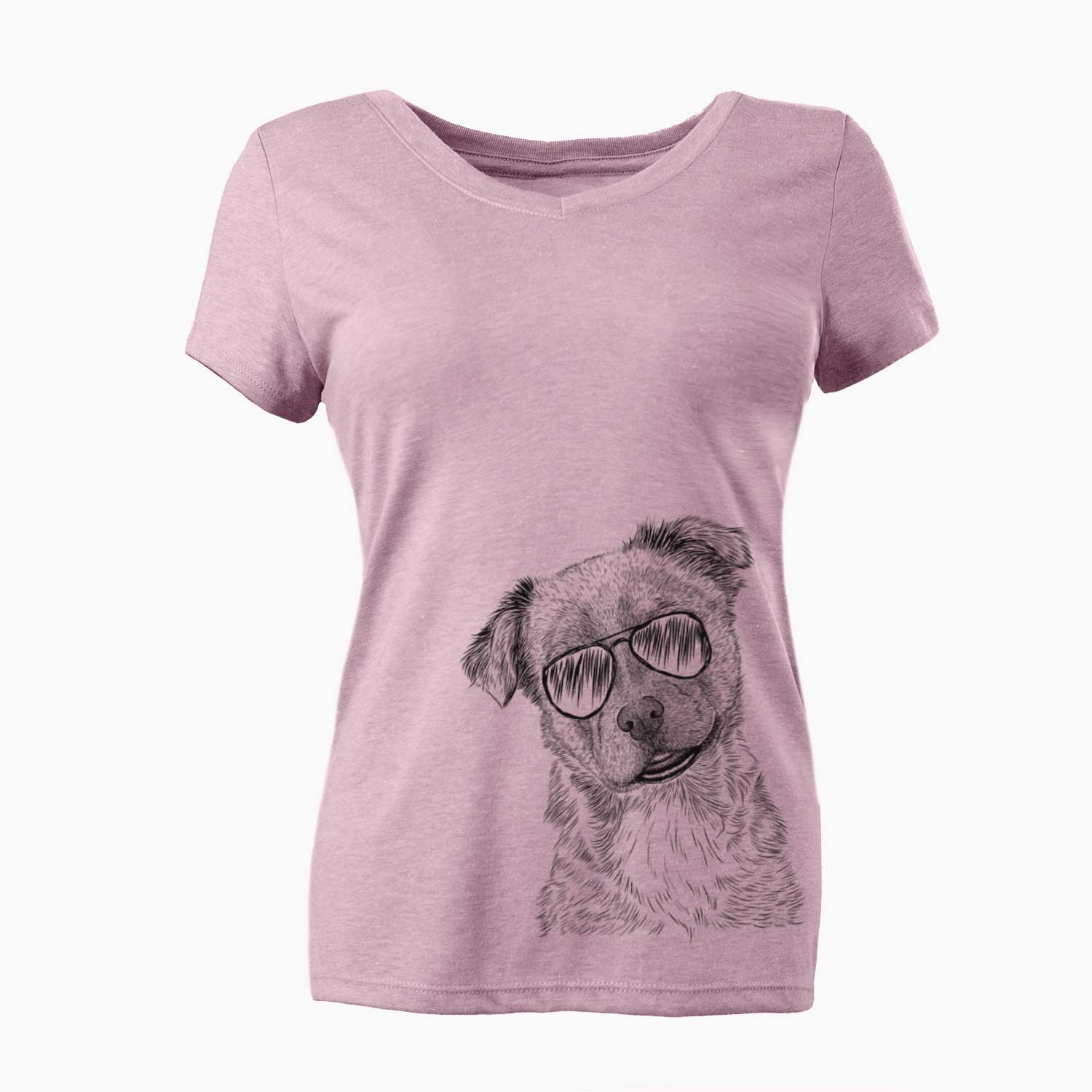 Aviator Loki Bear the Australian Cattle Dog Mix - Women's V-neck Shirt