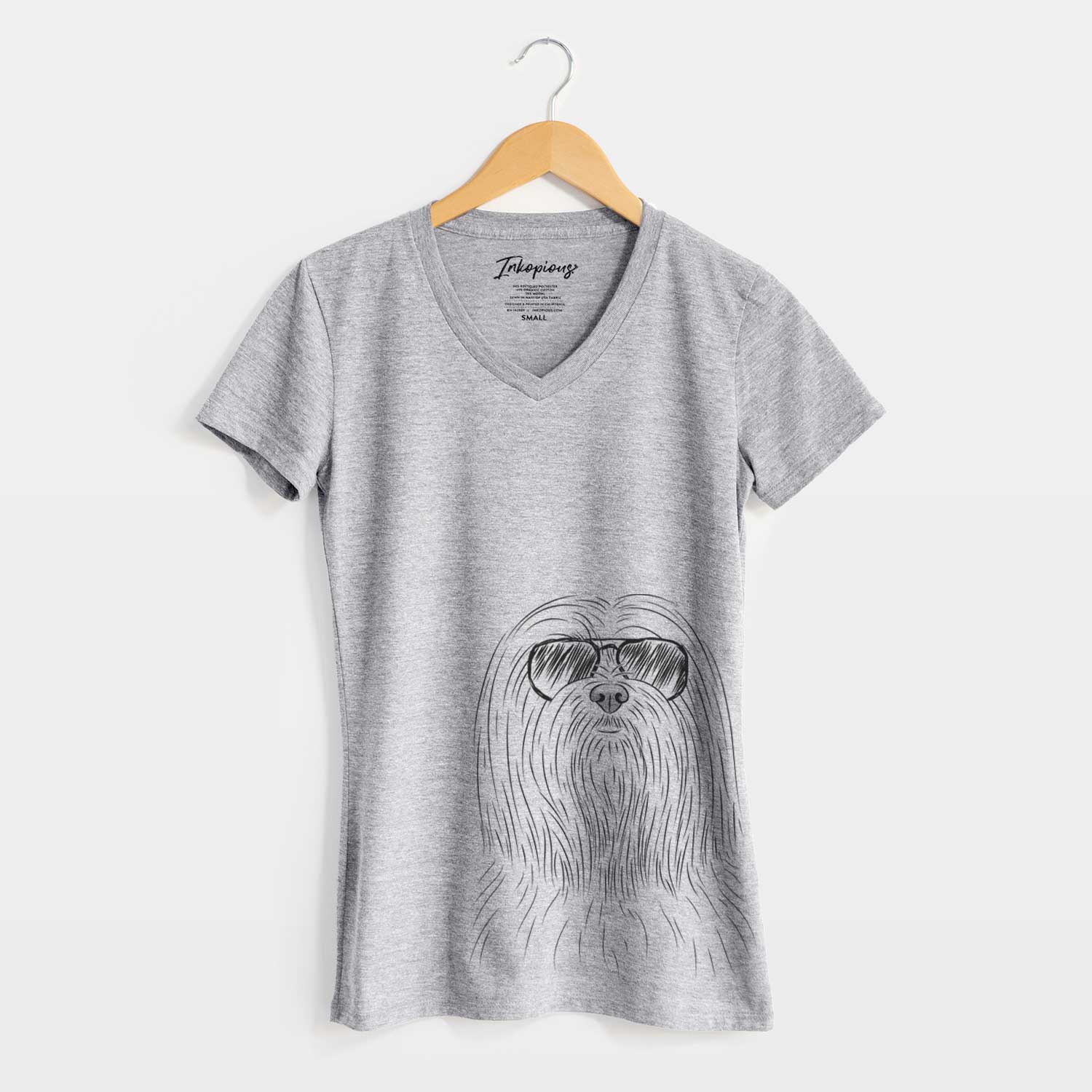 Aviator Lorenzo the Lhasa Apso - Women's V-neck Shirt