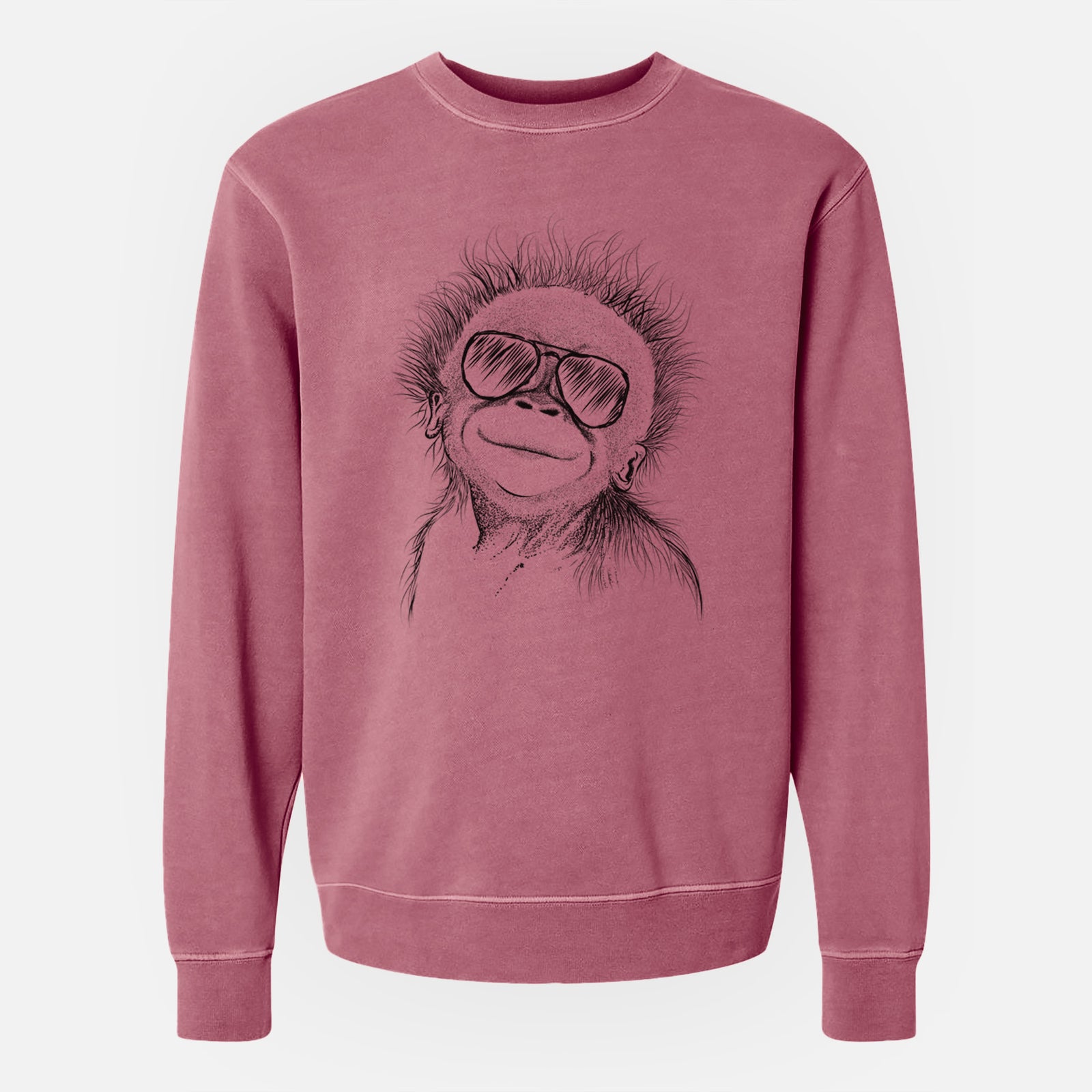 Aviator Louie the Baby Orangutan - Unisex Pigment Dyed Crew Sweatshirt