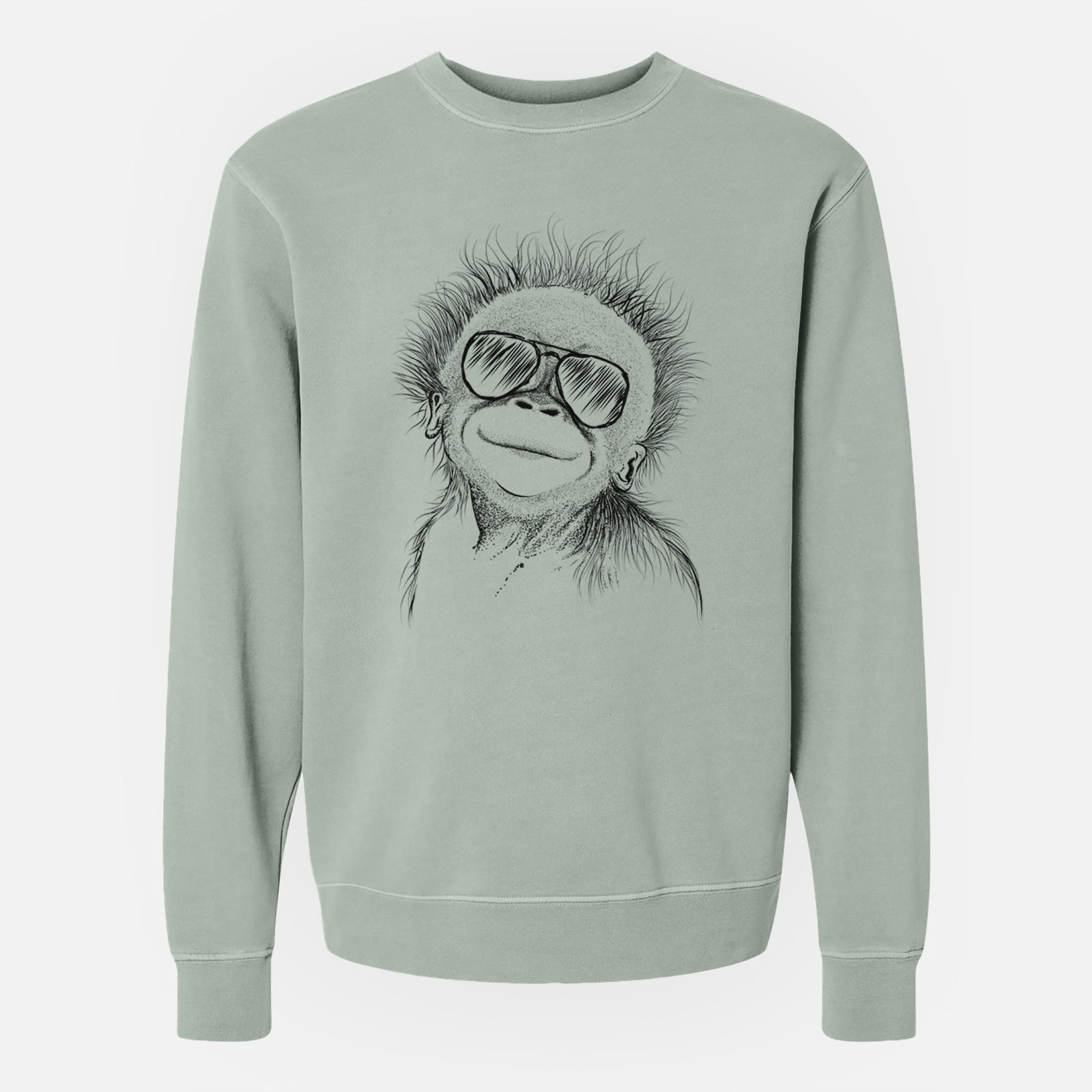Aviator Louie the Baby Orangutan - Unisex Pigment Dyed Crew Sweatshirt