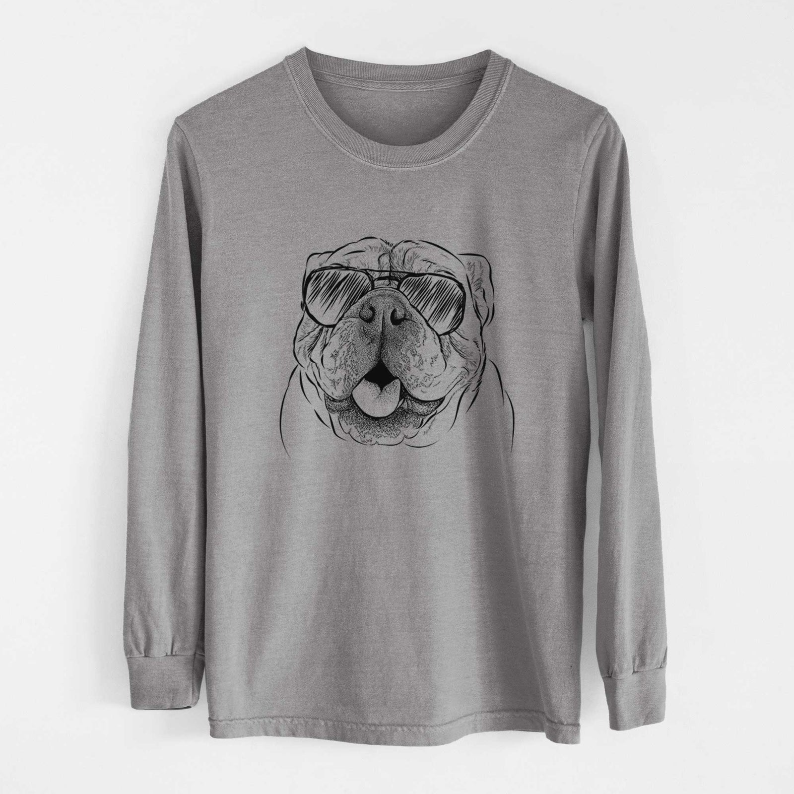Aviators Louie the English Bulldog - Heavyweight 100% Cotton Long Sleeve