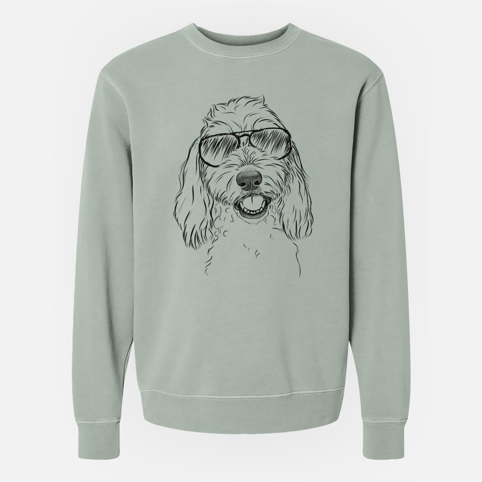 Aviator Louie the Coton de Tulear - Unisex Pigment Dyed Crew Sweatshirt