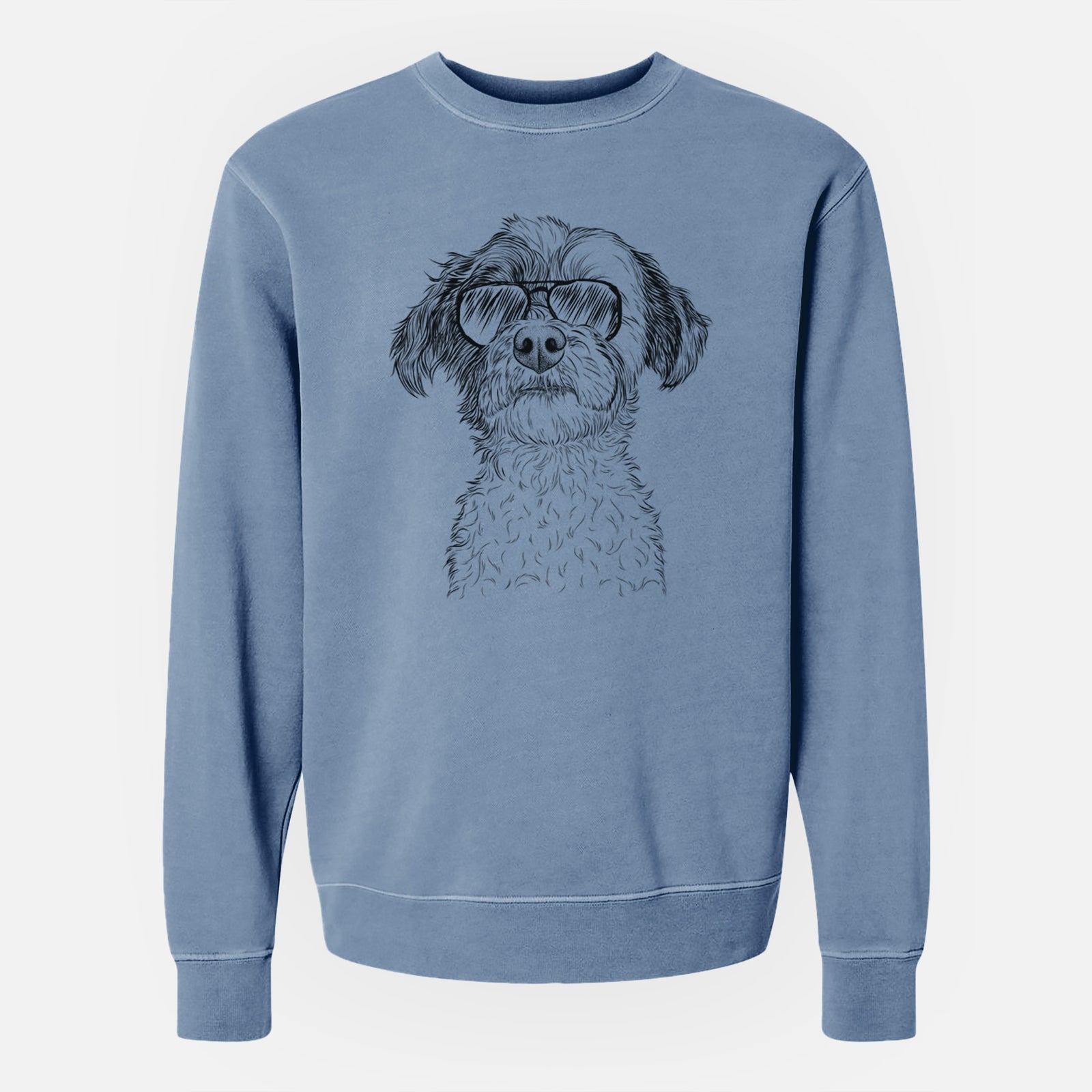 Aviator Louise the Havanese - Unisex Pigment Dyed Crew Sweatshirt