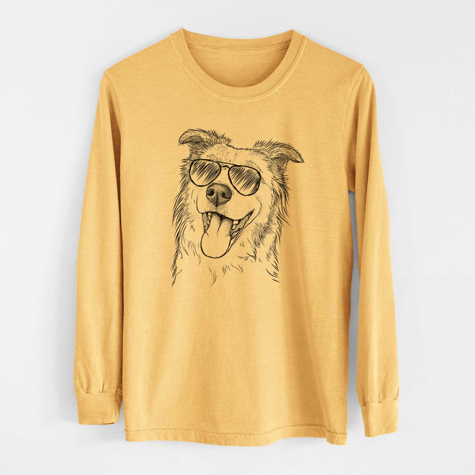 Aviators Macaroni the Border Collie - Heavyweight 100% Cotton Long Sleeve