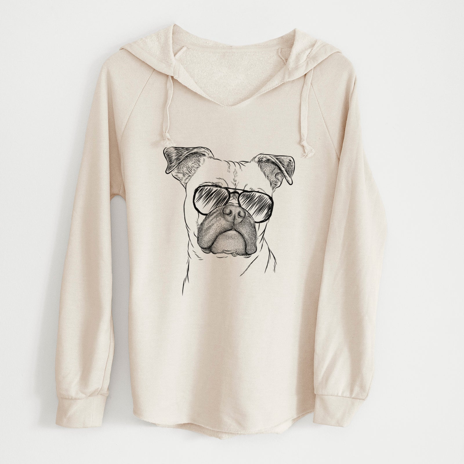 Aviator Mack the Bugg (Boston Terrier/Pug) - Cali Wave Hooded Sweatshirt