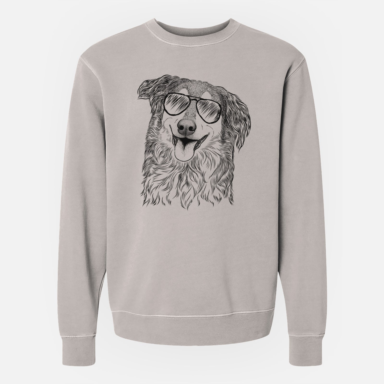Aviator Maddie the English Shepherd - Unisex Pigment Dyed Crew Sweatshirt