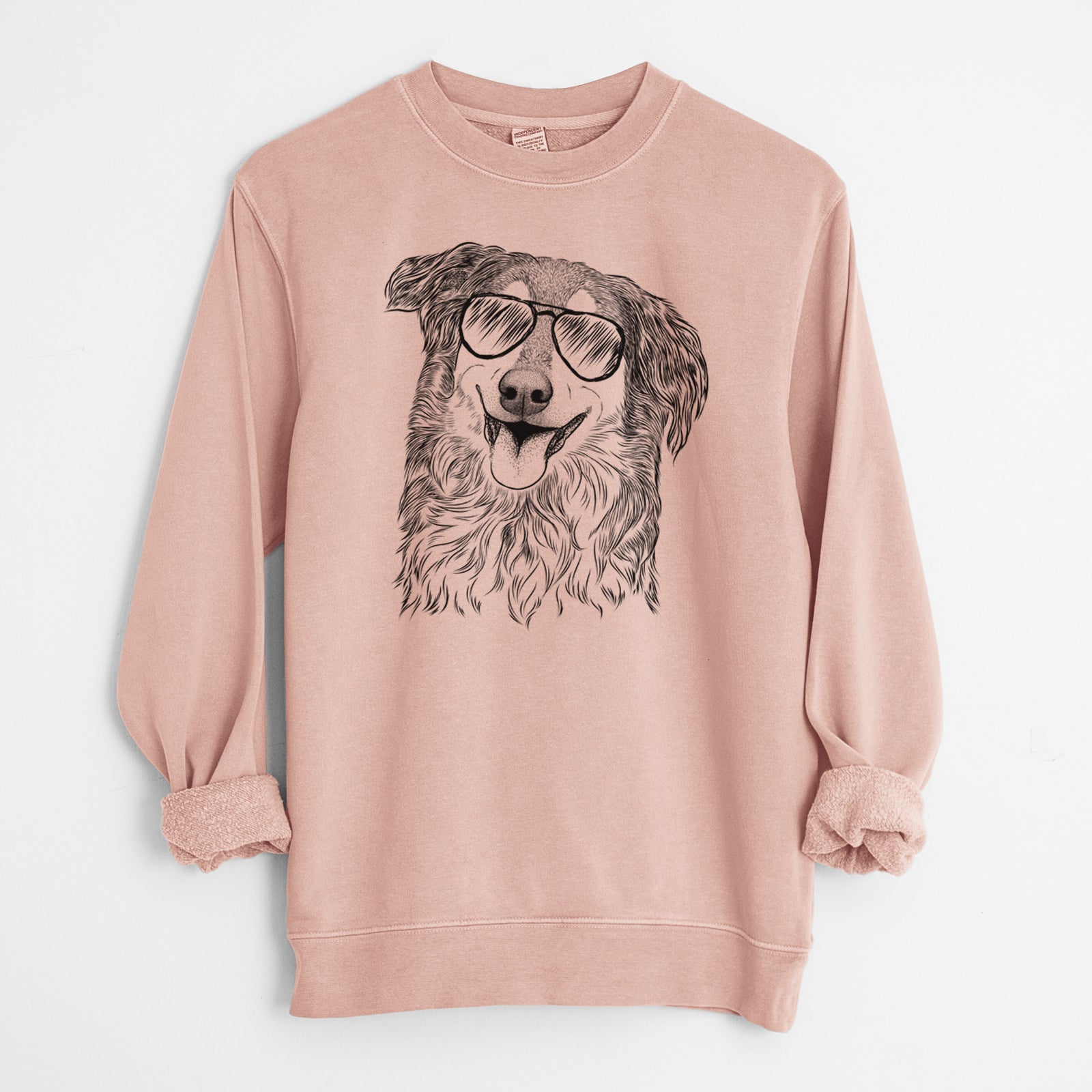 Aviator Maddie the English Shepherd - Unisex Pigment Dyed Crew Sweatshirt