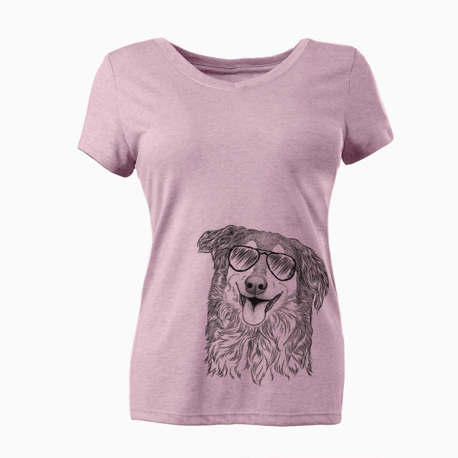 Aviator Maddie the English Shepherd - Women's V-neck Shirt
