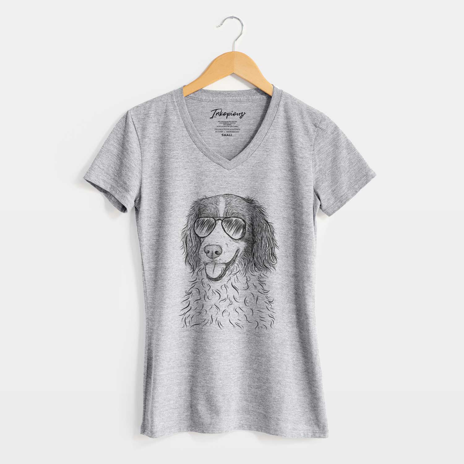 Aviator Maggie the Springer Spaniel - Women's V-neck Shirt