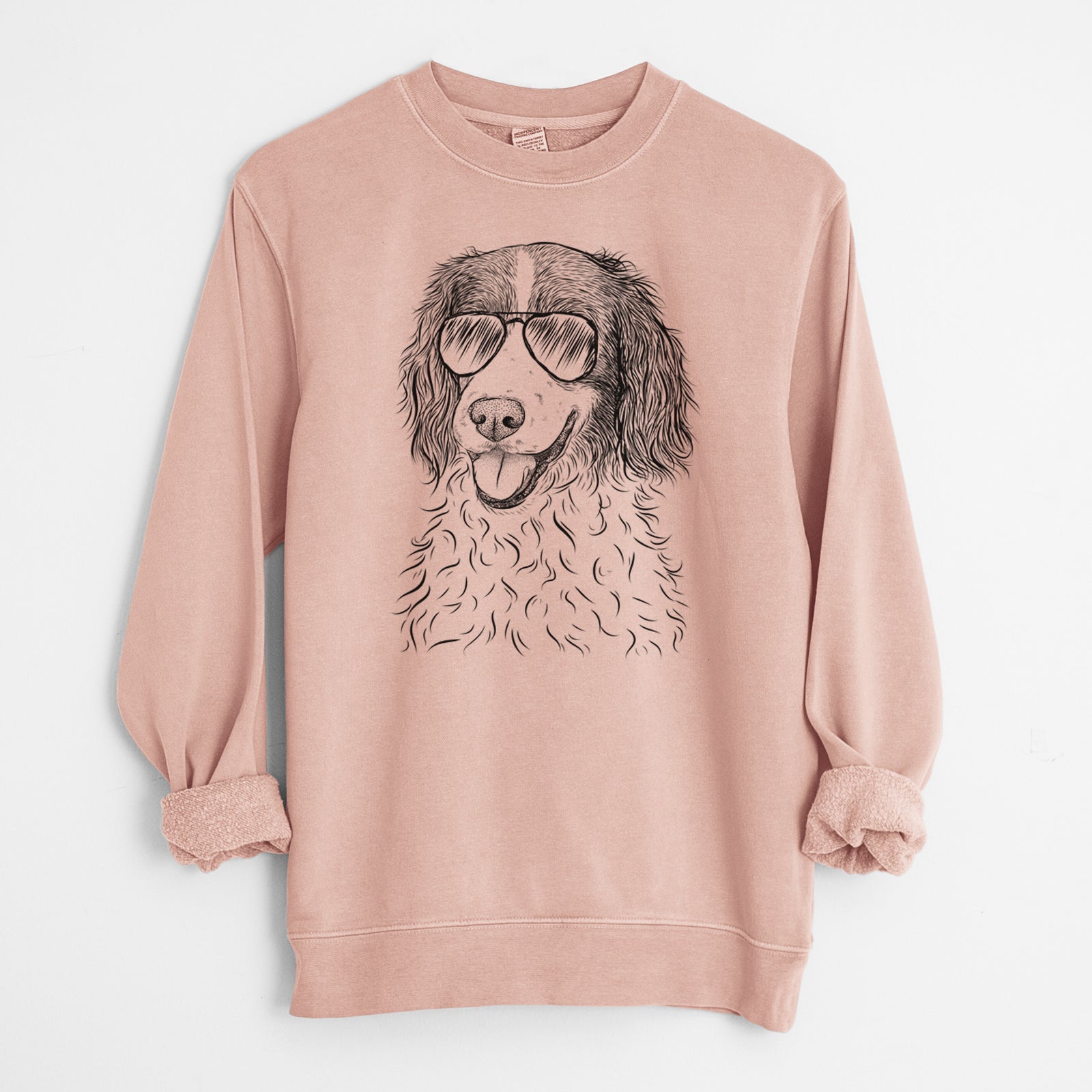 Aviator Maggie the Springer Spaniel - Unisex Pigment Dyed Crew Sweatshirt