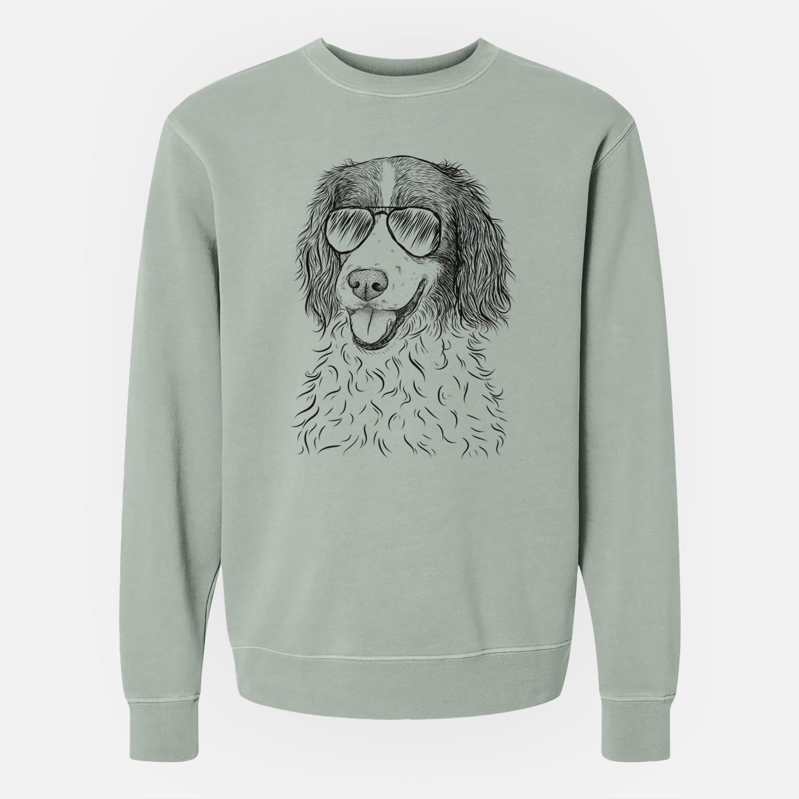 Aviator Maggie the Springer Spaniel - Unisex Pigment Dyed Crew Sweatshirt