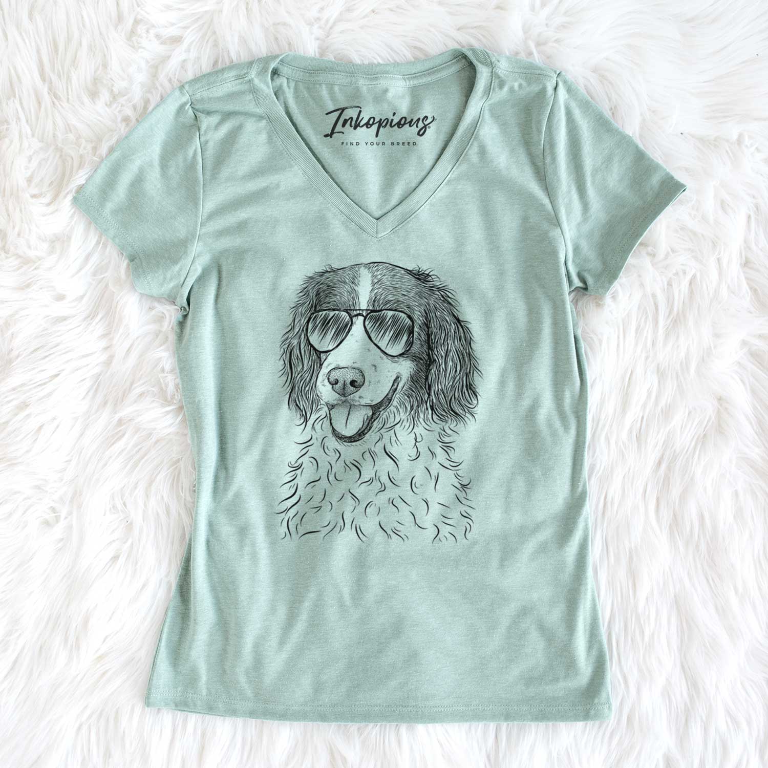 Aviator Maggie the Springer Spaniel - Women's V-neck Shirt