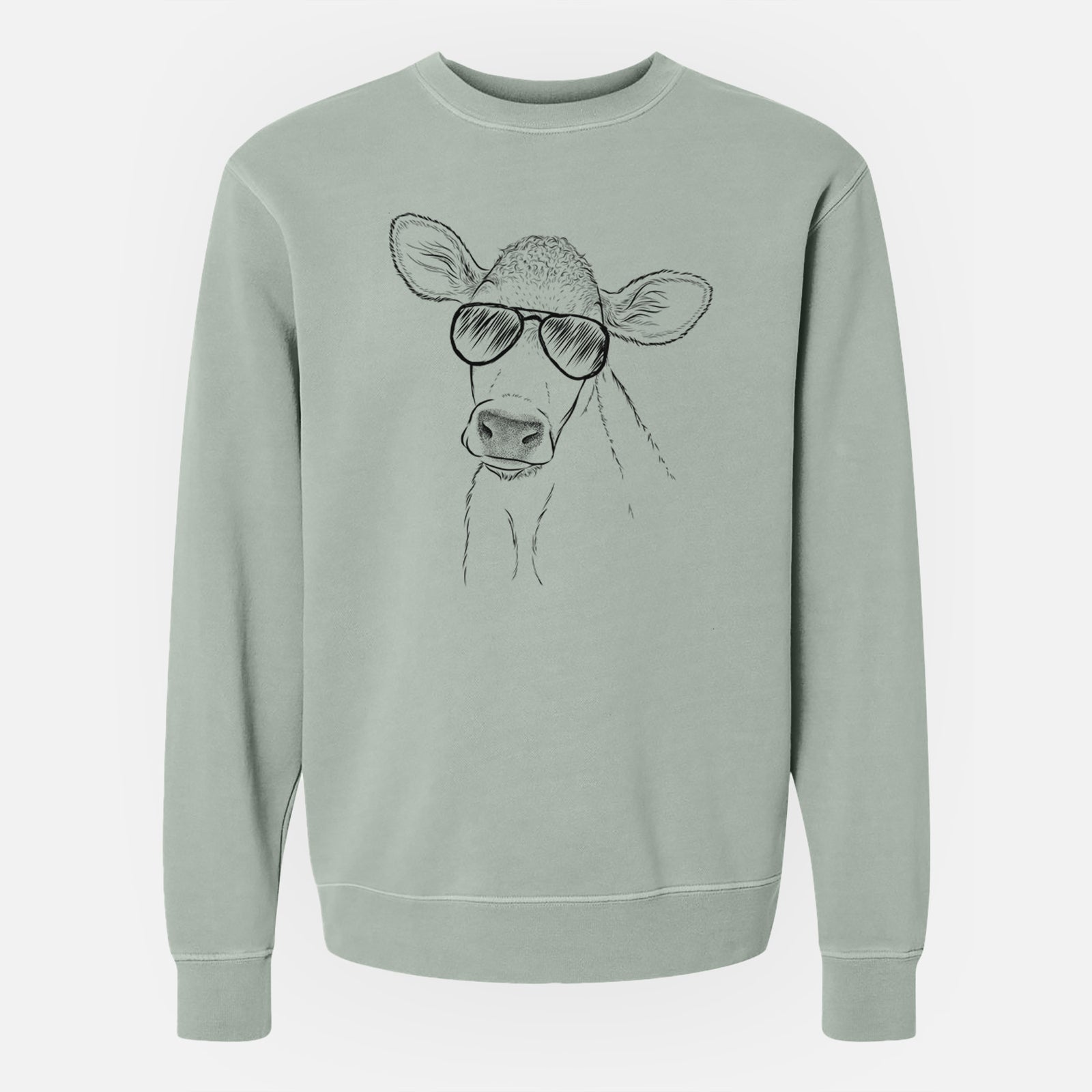 Aviator Malu the Cow - Unisex Pigment Dyed Crew Sweatshirt