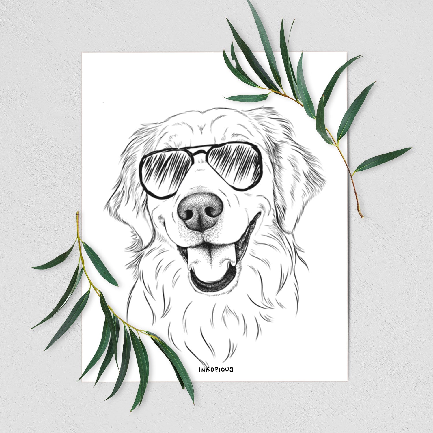 Maple the Golden Retriever Art Print
