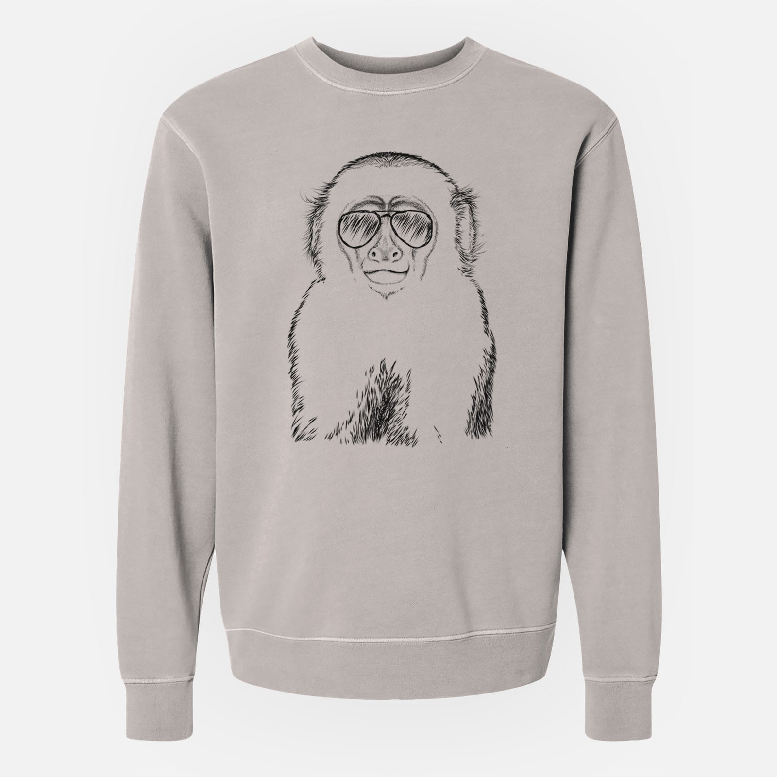 Aviator Marcel the Capuchin Monkey - Unisex Pigment Dyed Crew Sweatshirt