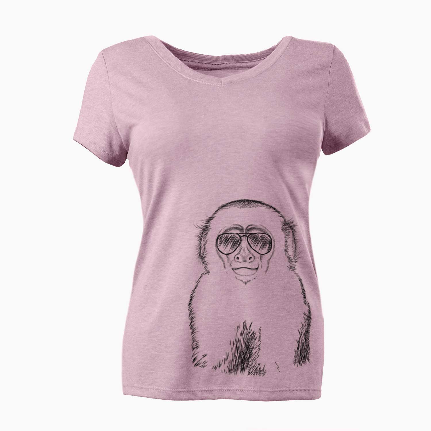 Aviator Marcel the Capuchin Monkey - Women's V-neck Shirt