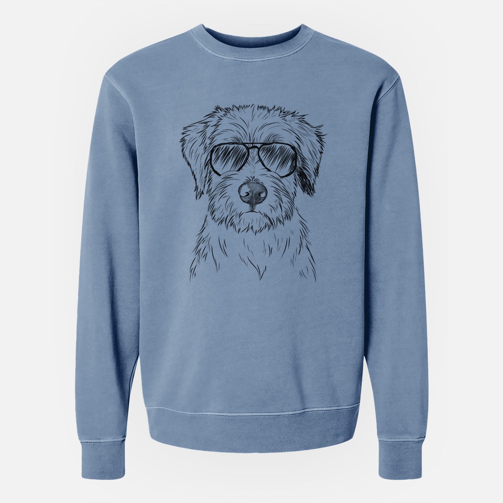 Aviator Marek the Bernedoodle - Unisex Pigment Dyed Crew Sweatshirt