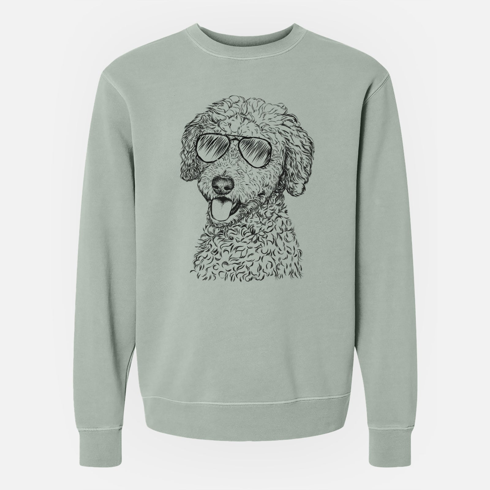 Aviator Marlow the Goldendoodle - Unisex Pigment Dyed Crew Sweatshirt