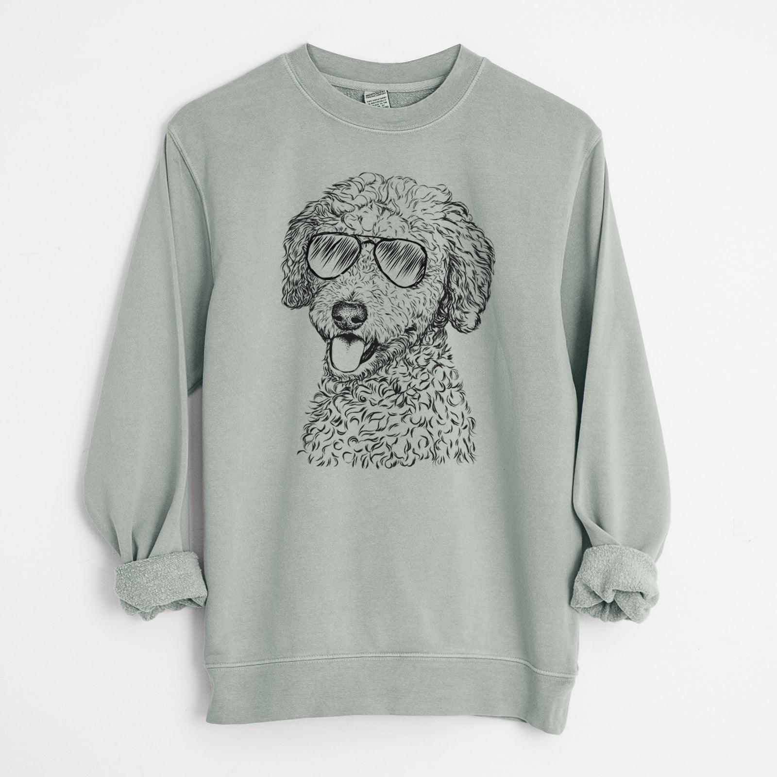 Aviator Marlow the Goldendoodle - Unisex Pigment Dyed Crew Sweatshirt