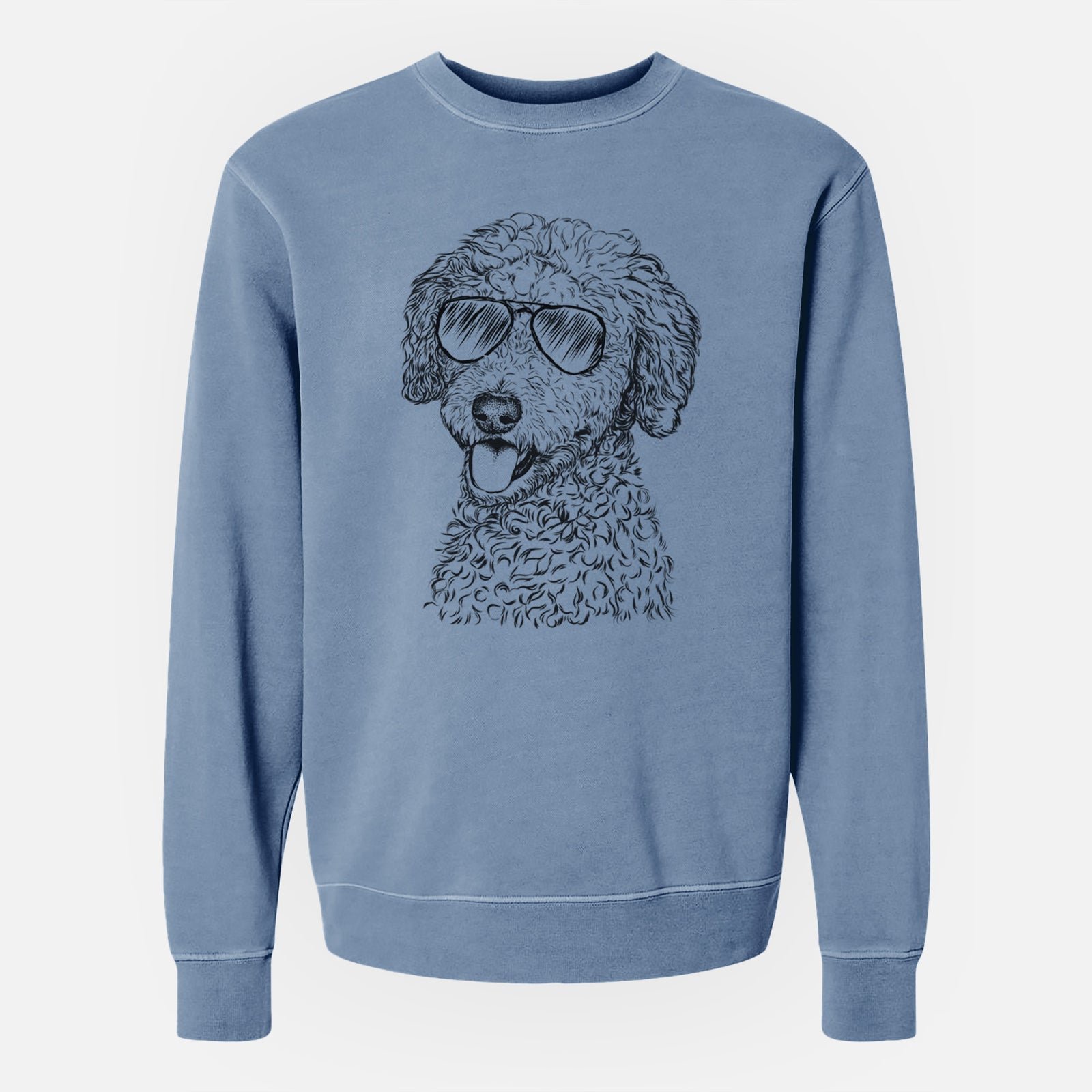 Aviator Marlow the Goldendoodle - Unisex Pigment Dyed Crew Sweatshirt