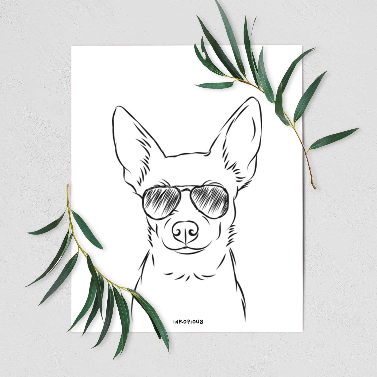 Martini the Chihuahua Art Print