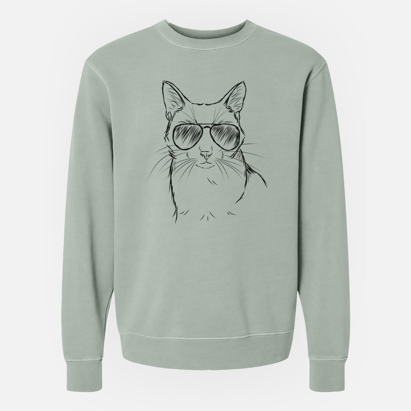 Aviator Maverick the Cat - Unisex Pigment Dyed Crew Sweatshirt