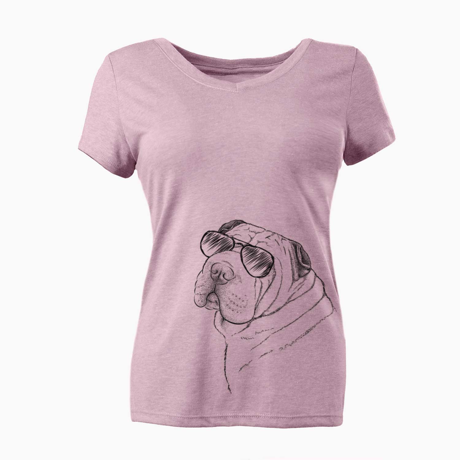 Aviator Maximus the Shar Pei - Women's V-neck Shirt