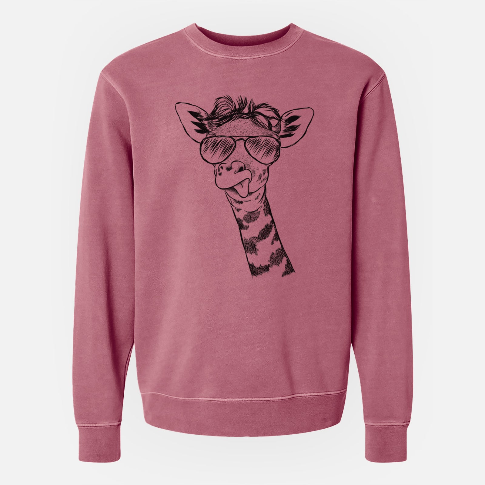 Aviator Mel the Baby Giraffe - Unisex Pigment Dyed Crew Sweatshirt
