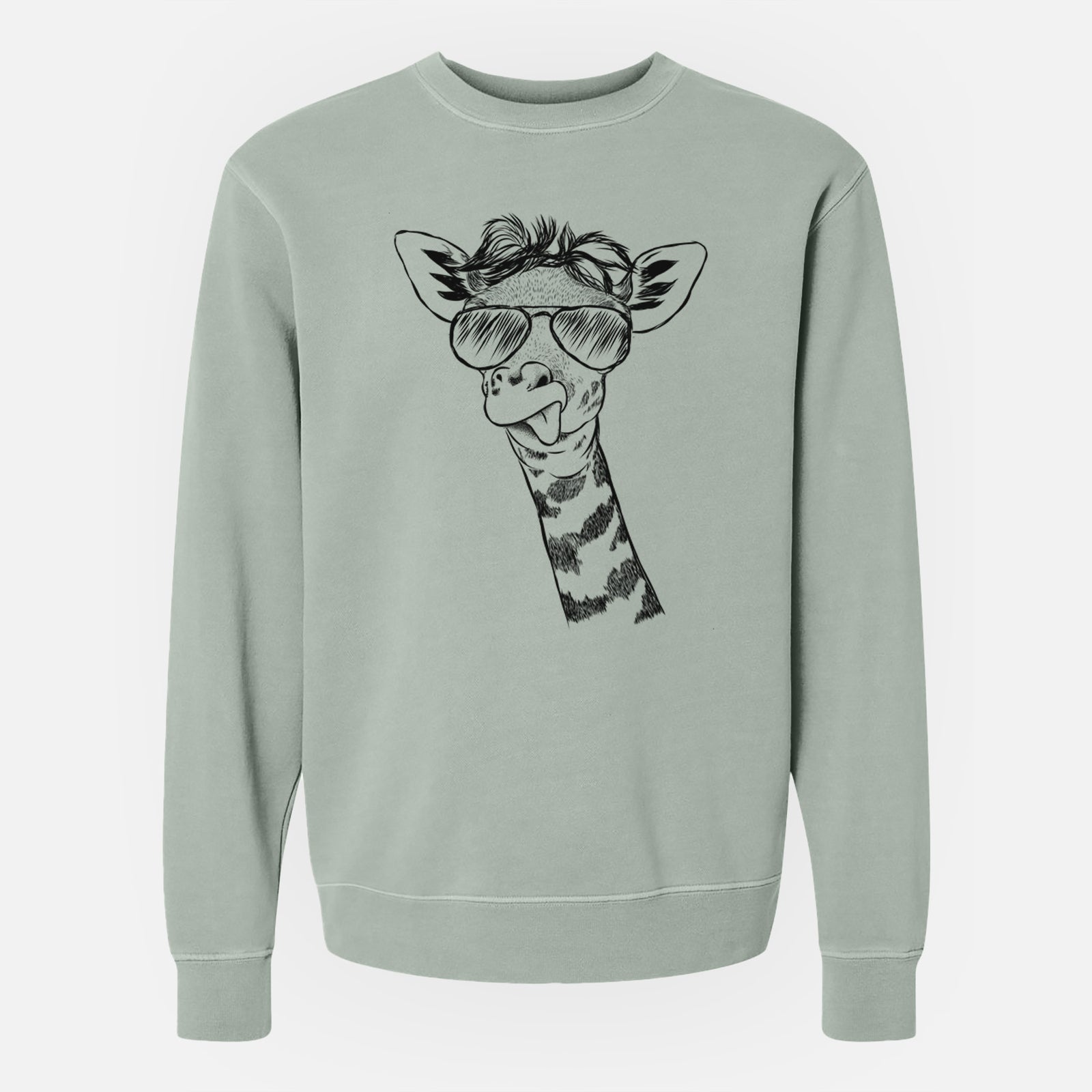 Aviator Mel the Baby Giraffe - Unisex Pigment Dyed Crew Sweatshirt