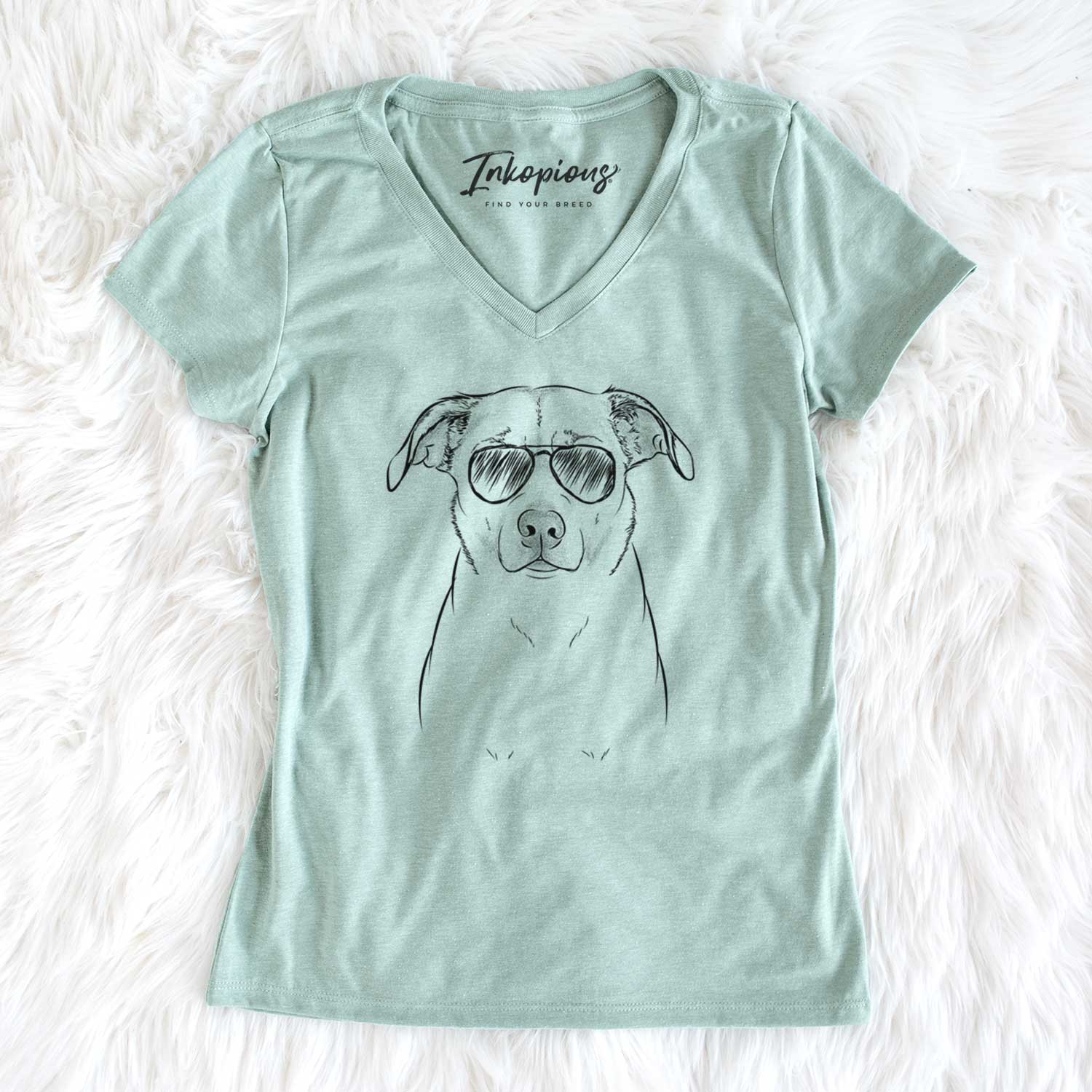 Aviator Mica the Labrador Pittbull Mix - Women's V-neck Shirt