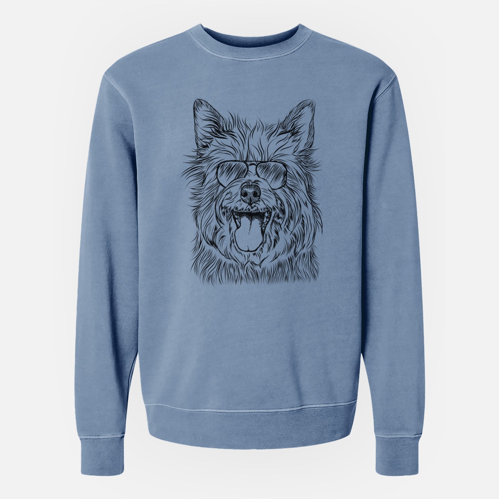 Aviator Middy the Australian Terrier - Unisex Pigment Dyed Crew Sweatshirt