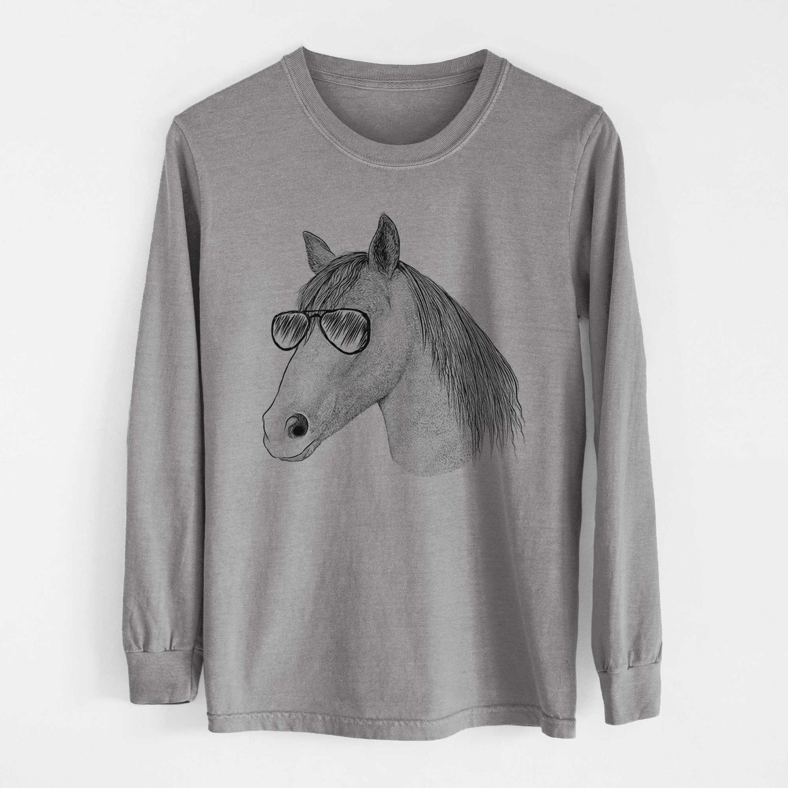 Aviators Midnight the Missouri Foxtrotter Horse - Heavyweight 100% Cotton Long Sleeve