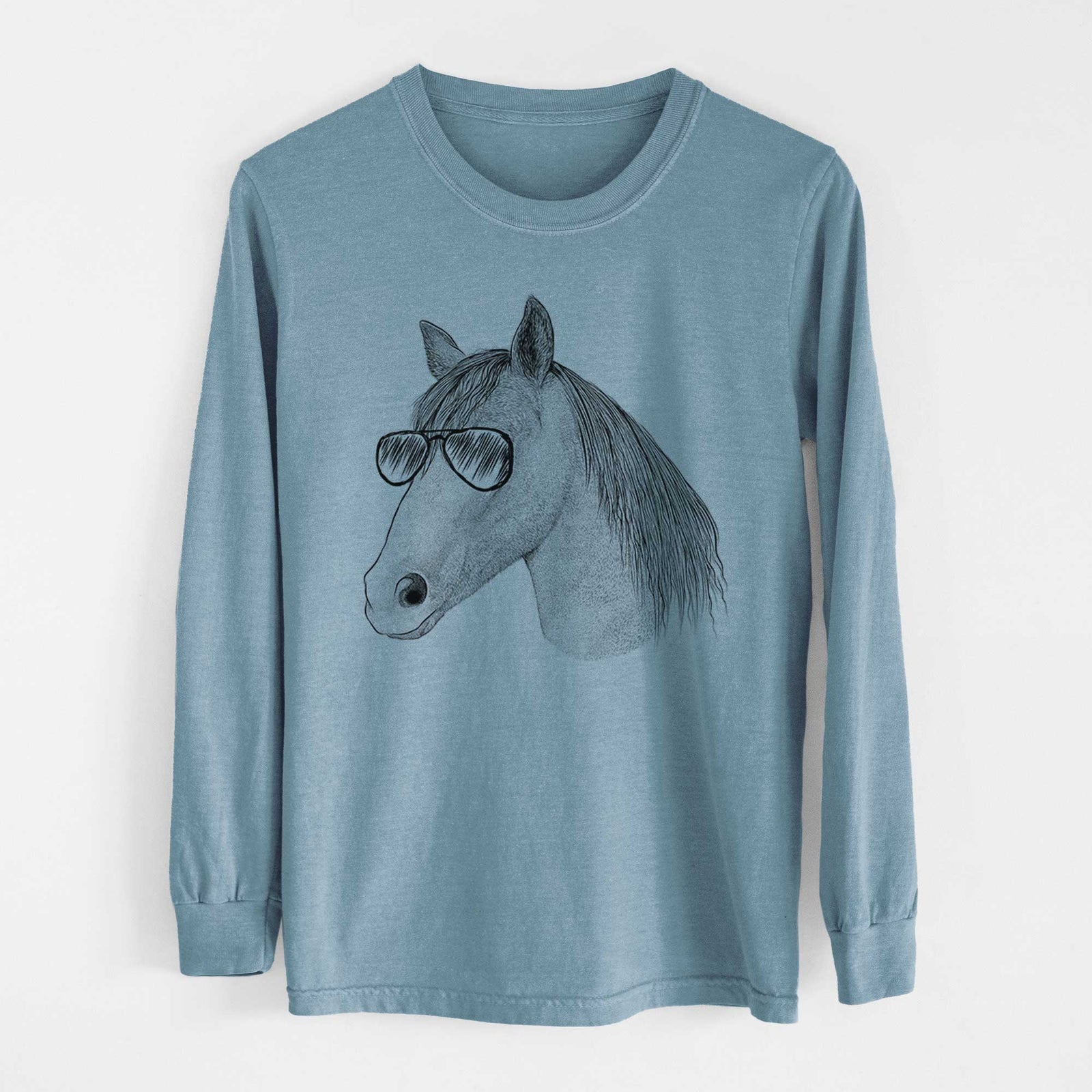 Aviators Midnight the Missouri Foxtrotter Horse - Heavyweight 100% Cotton Long Sleeve