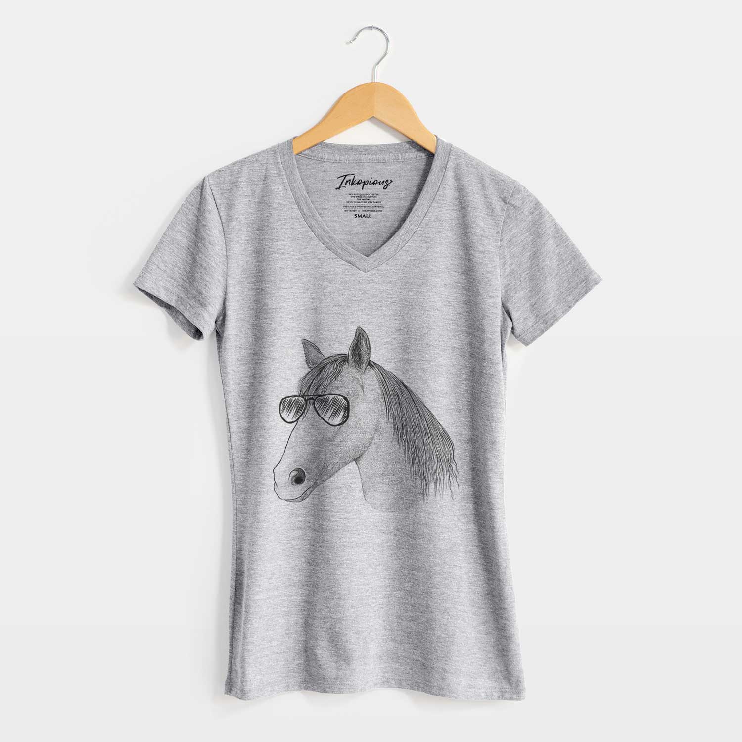Aviator Midnight the Missouri Foxtrotter Horse - Women's V-neck Shirt