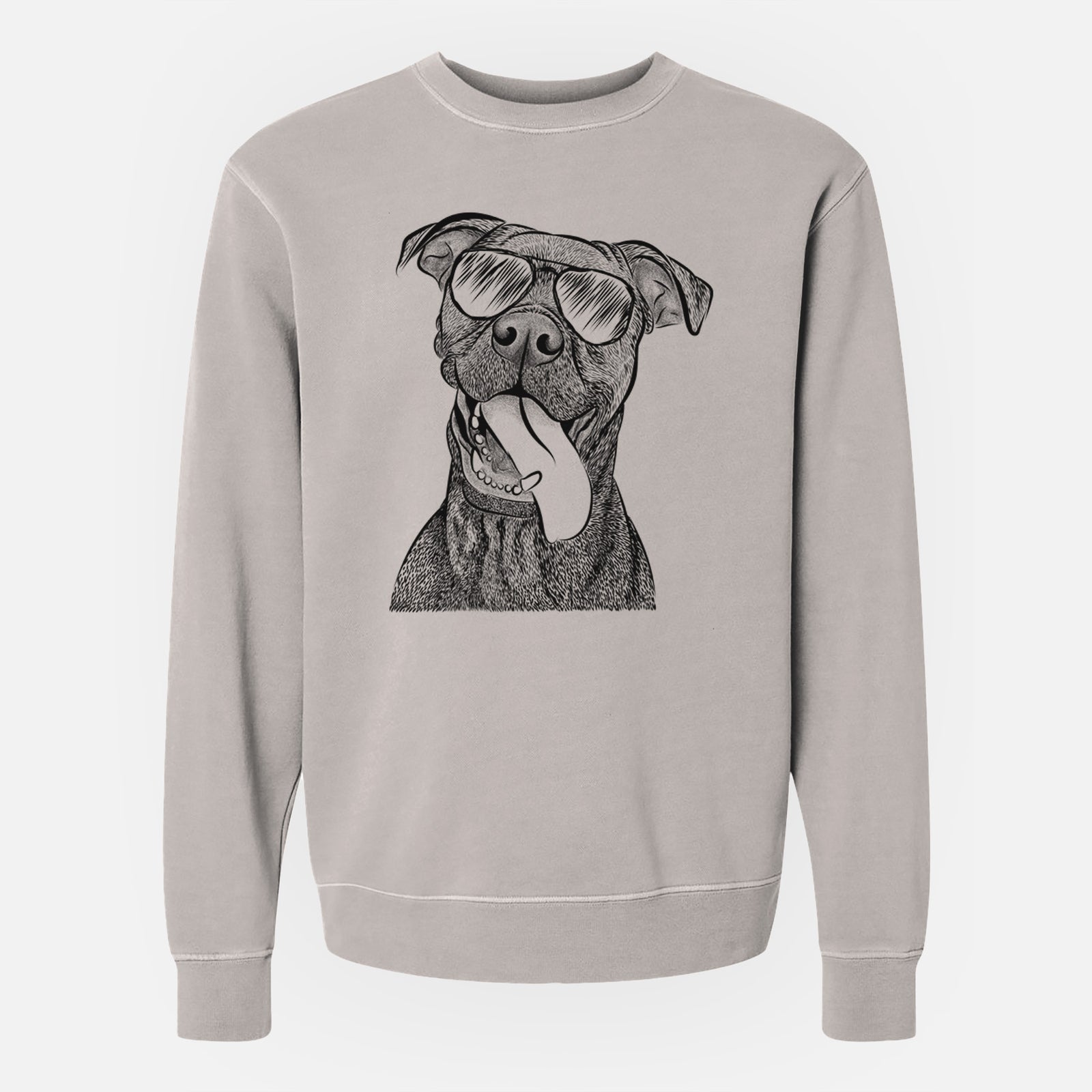 Aviator Mikey the Boxador - Unisex Pigment Dyed Crew Sweatshirt