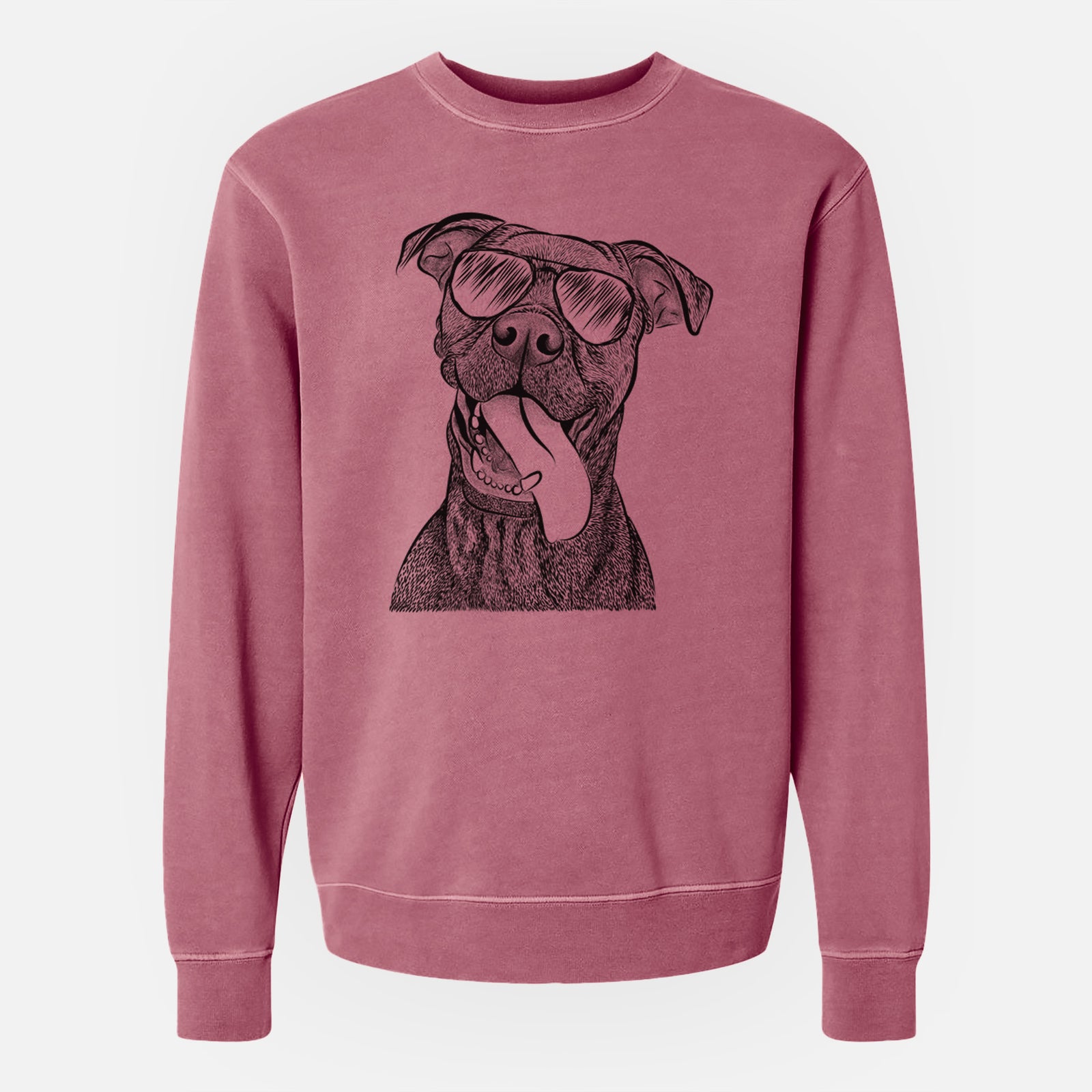 Aviator Mikey the Boxador - Unisex Pigment Dyed Crew Sweatshirt
