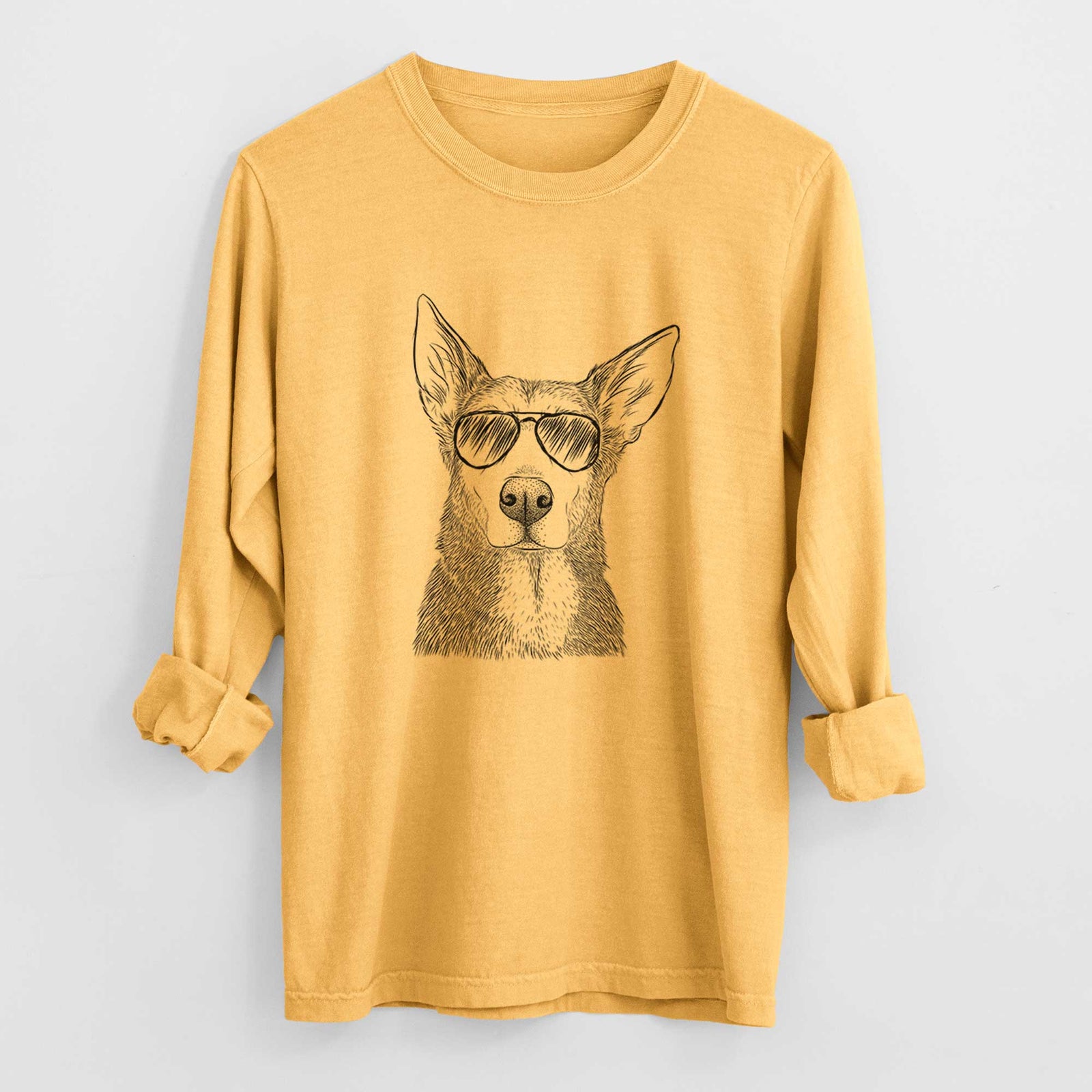 Aviators Misty the German Shepherd Mix - Heavyweight 100% Cotton Long Sleeve