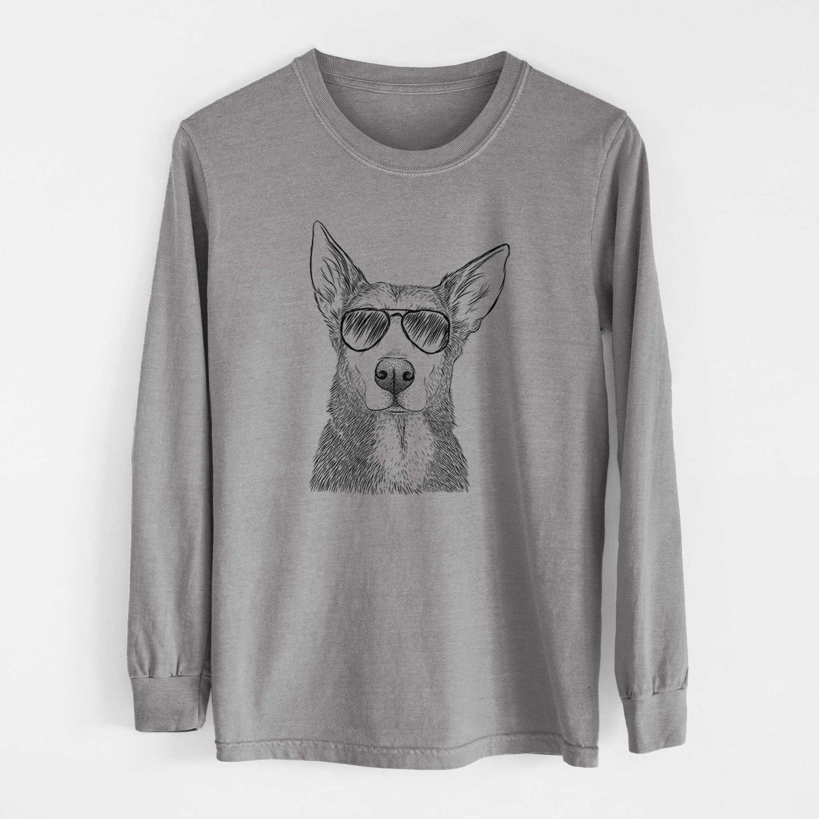 Aviators Misty the German Shepherd Mix - Heavyweight 100% Cotton Long Sleeve