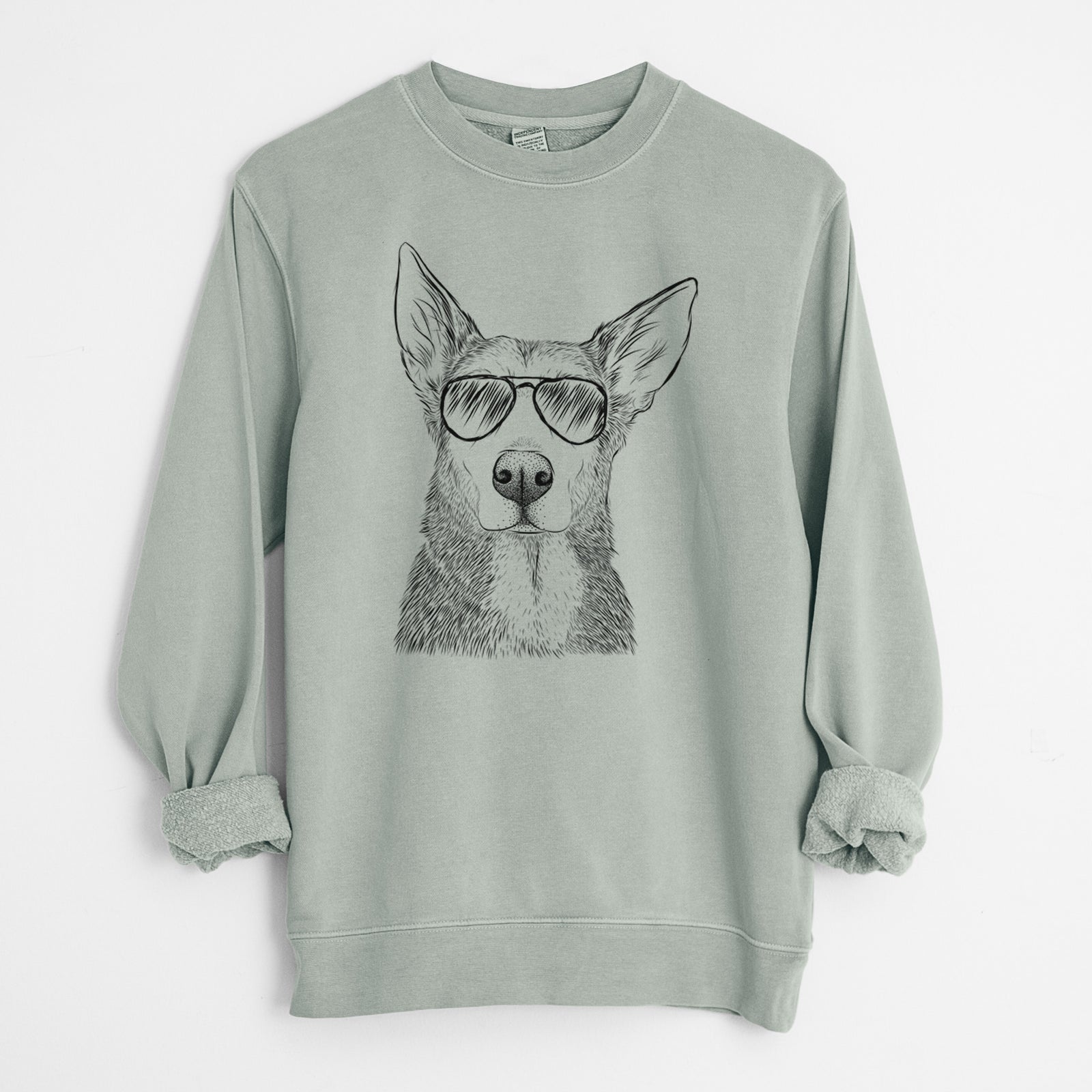 Aviator Misty the German Shepherd Mix - Unisex Pigment Dyed Crew Sweatshirt