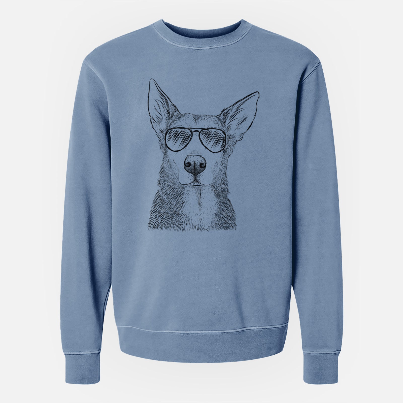 Aviator Misty the German Shepherd Mix - Unisex Pigment Dyed Crew Sweatshirt