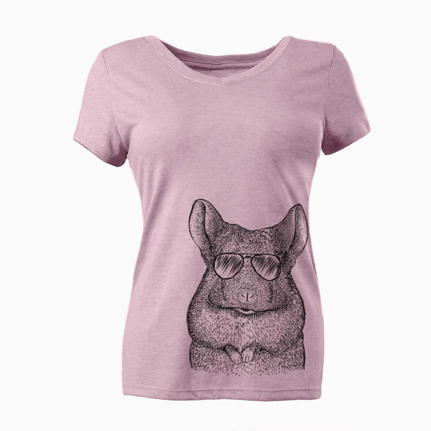 Aviator Mojo the Chinchilla - Women's V-neck Shirt
