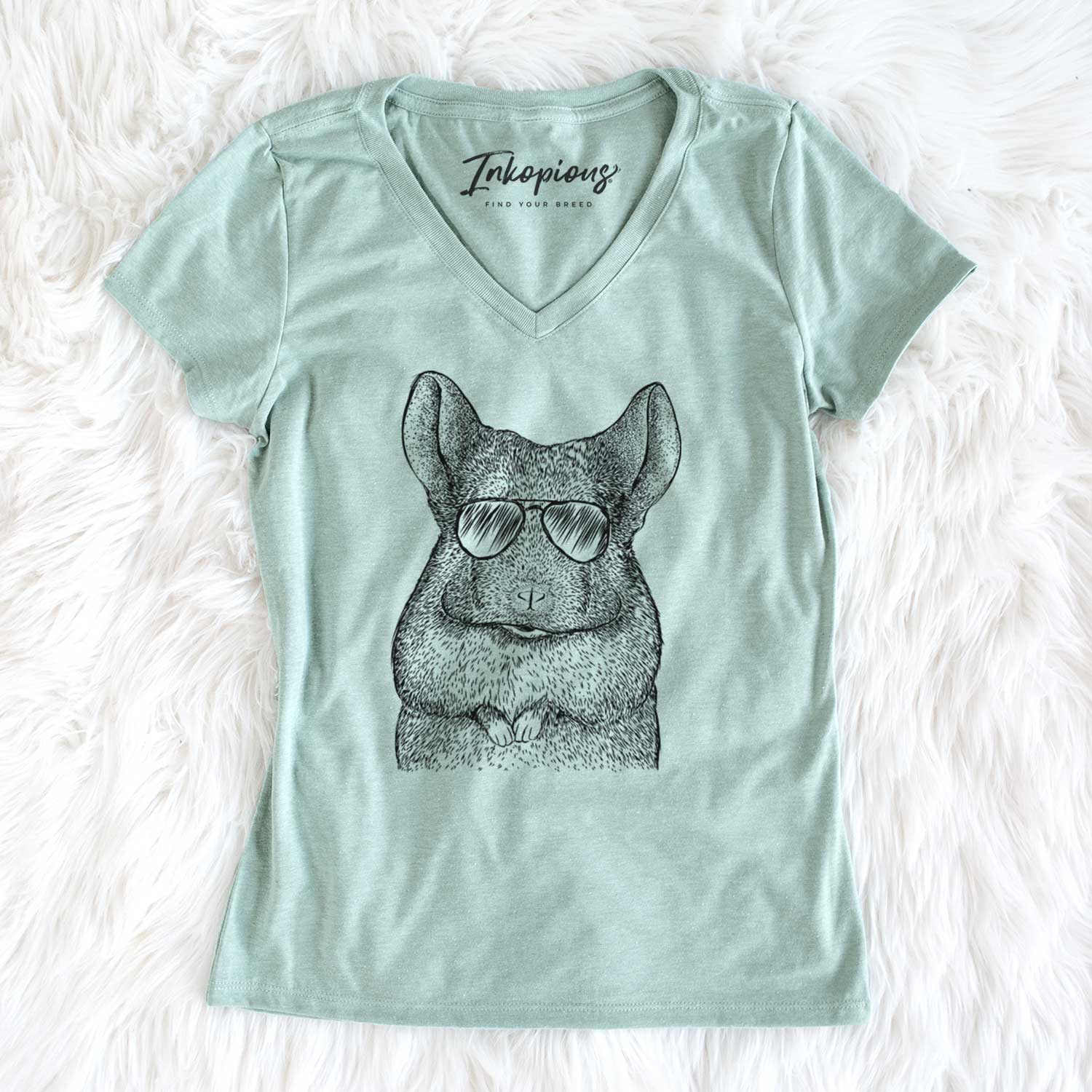 Aviator Mojo the Chinchilla - Women's V-neck Shirt
