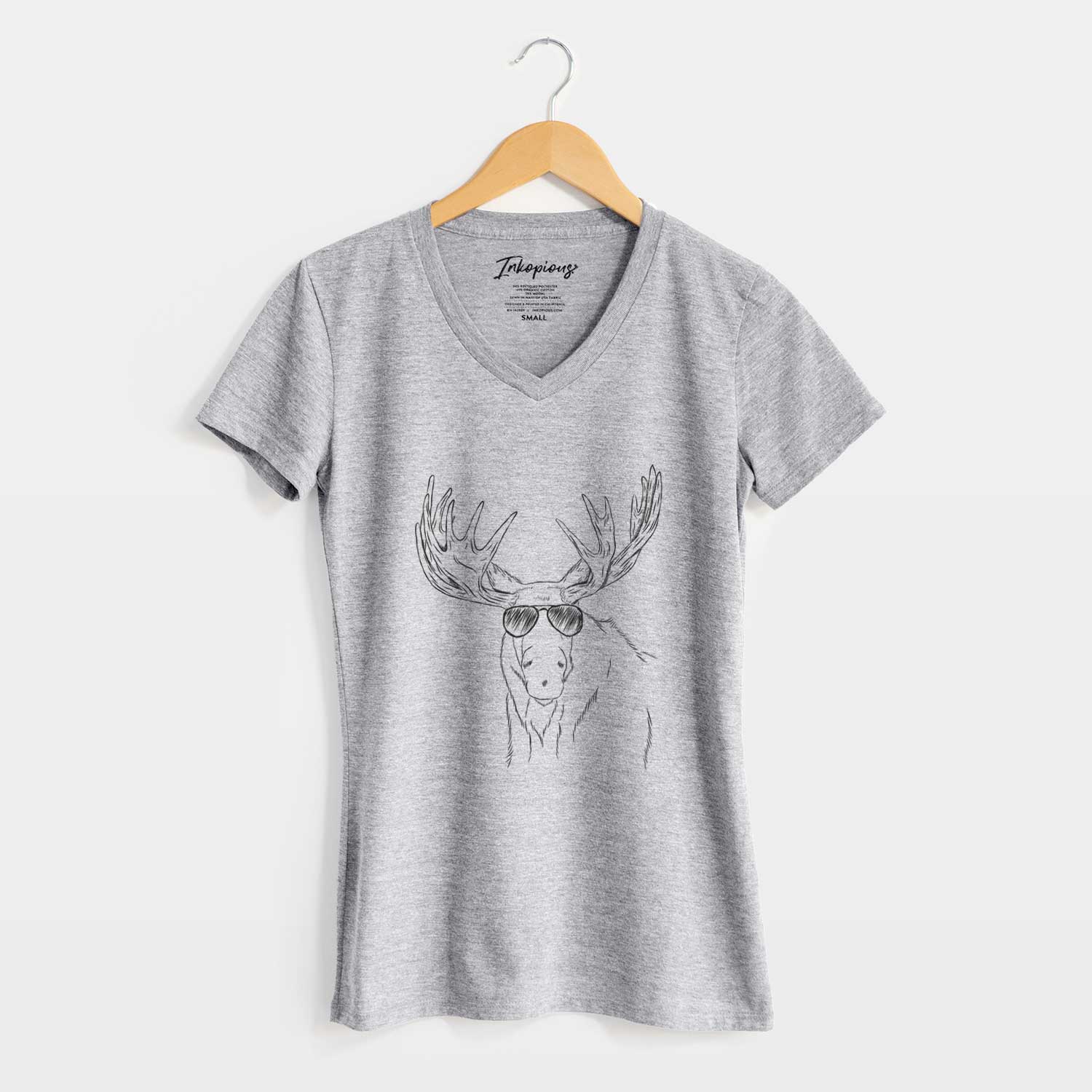 Aviator Monty the Moose - Women's V-neck Shirt