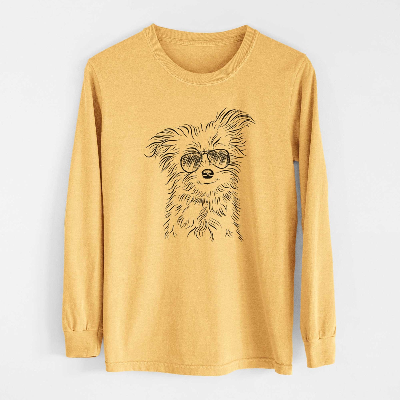 Aviators Mr. Gucci Poochi the Maltese - Heavyweight 100% Cotton Long Sleeve