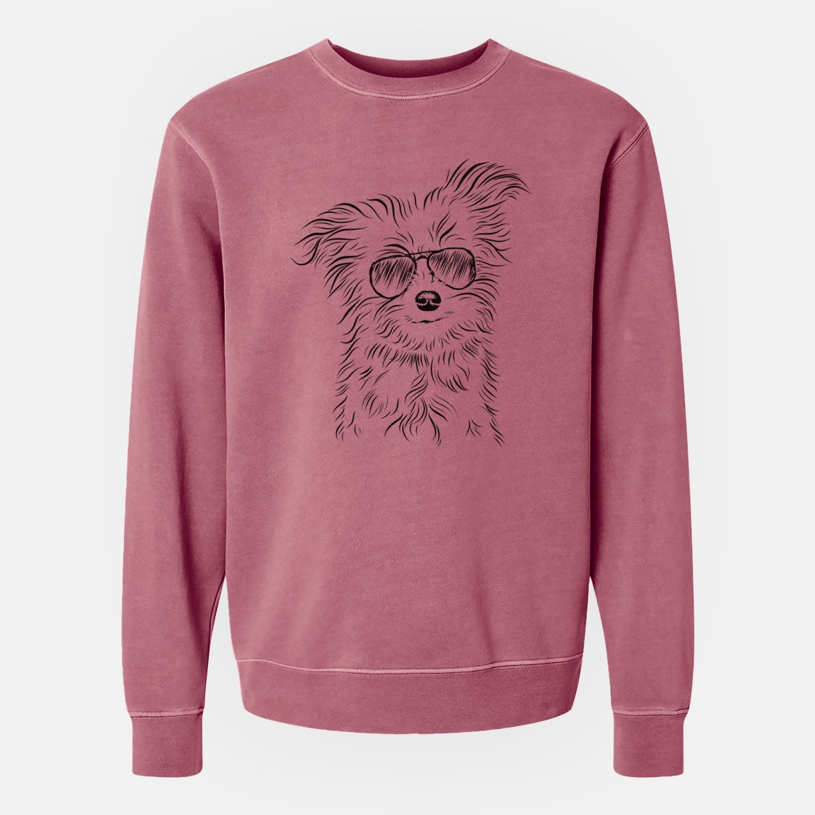 Aviator Mr. Gucci Poochi the Maltese - Unisex Pigment Dyed Crew Sweatshirt