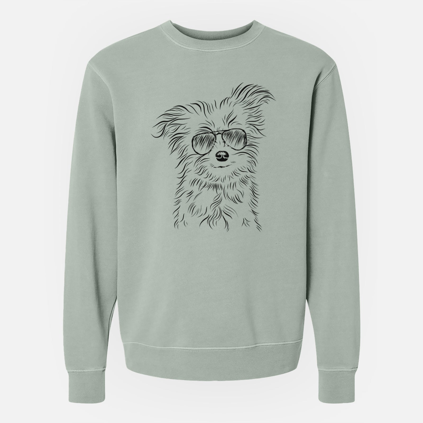 Aviator Mr. Gucci Poochi the Maltese - Unisex Pigment Dyed Crew Sweatshirt